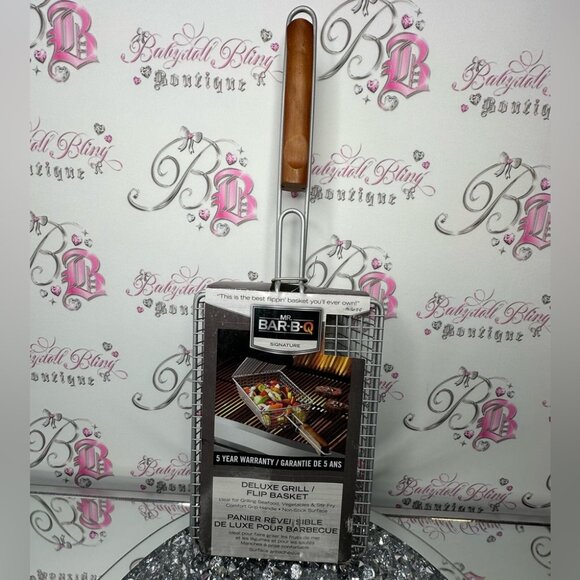 mr bar b q Other - Bar-B-Q Deluxe Grill Basket with Wooden Handle flip basket grilling bbq 🍗